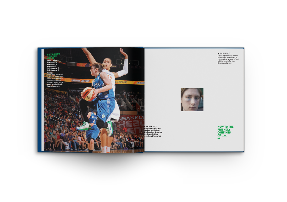 WNBA 2013 CHAMPS BOOK<br><br>This spread features my favorite player, Lindsay Whalen. It was hard to avoid having many more of these!