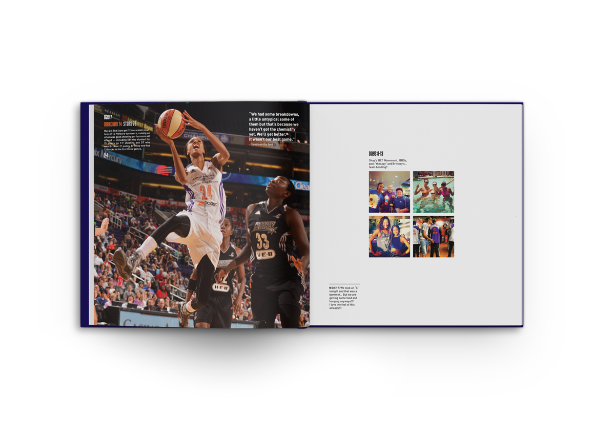 WNBA 2014 CHAMPS BOOK<br><br>This book was the first to include Instagram posts, adding yet another platform for me to comb through for content. My eyes are still recovering.