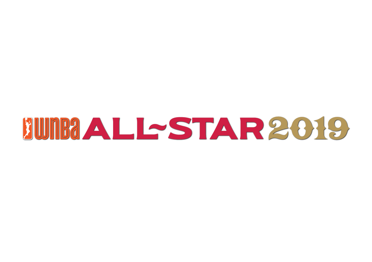 2019 WNBA ALL-STAR WEEKEND<br><br>The graphic system features a “sideline” lockup.